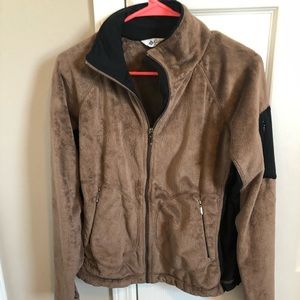 Columbia, fleece jacket. Dark brown. Very warm